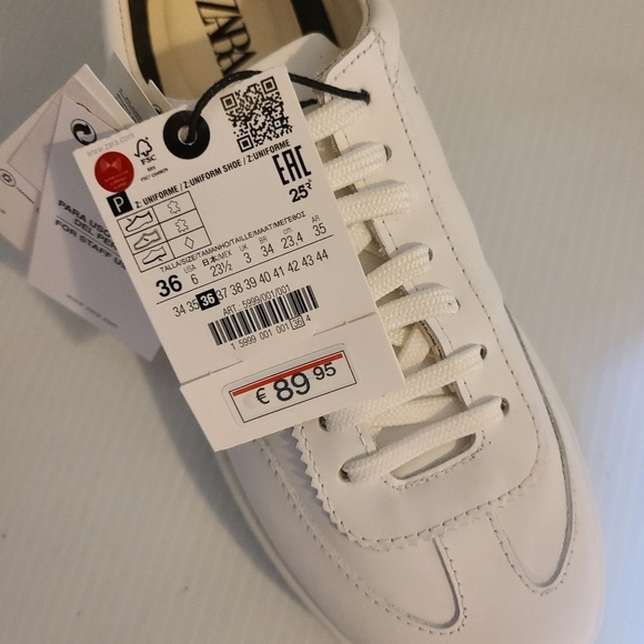 Zara Uniform Womens Leather Sneakers - Picture 2 of 6